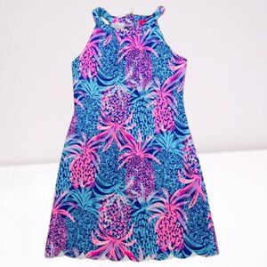 Lilly Pulitzer Girl's Sophelia Pineapple Print Shift Dress Size 10